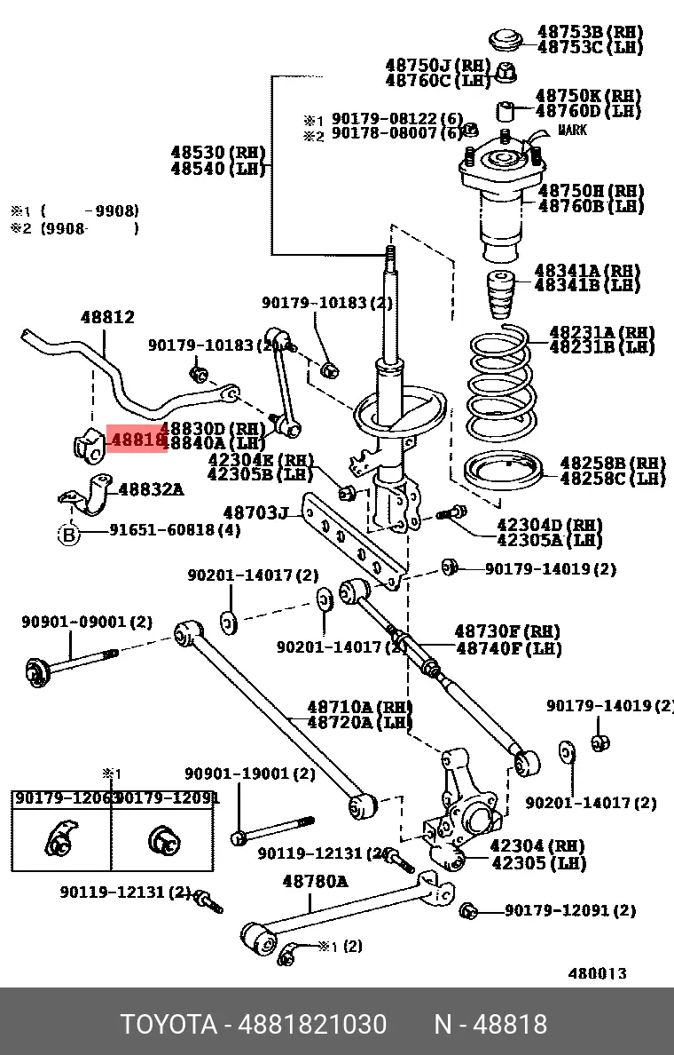 TOYOTA 48818-21030 STABILIZER BUSH