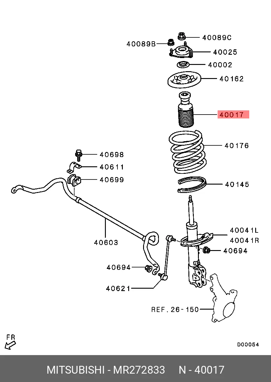 MITSUBISHI MR272833 SHOCK DUST COVER