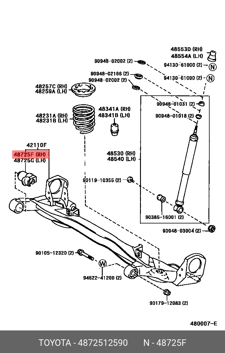TOYOTA 48725-12590 48725-02200, 48725-47060, 48725-12590, 48725