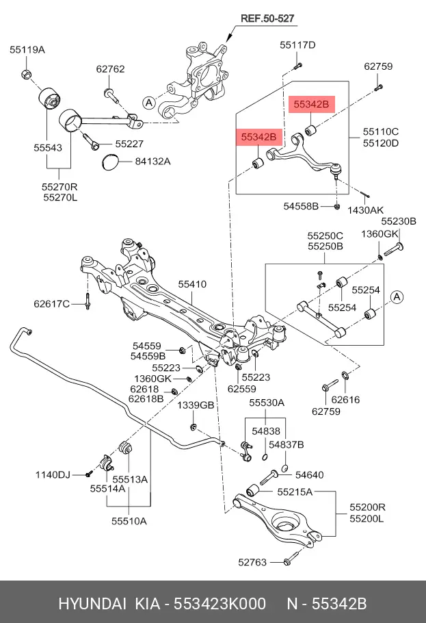 HYUNDAI 55342-3K000 BUSH, SUSPENSION