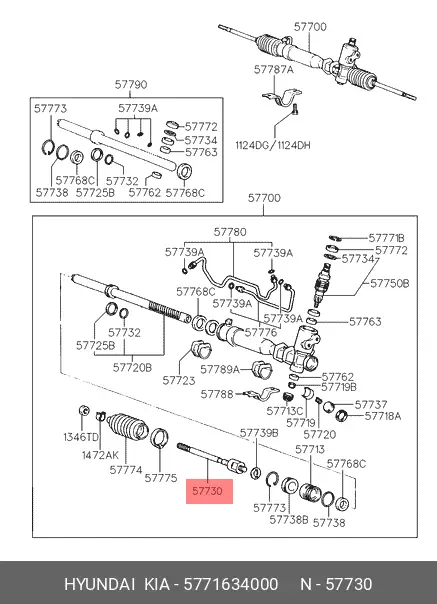 HYUNDAI 57716-34000 RACK END / AXIAL JOINT