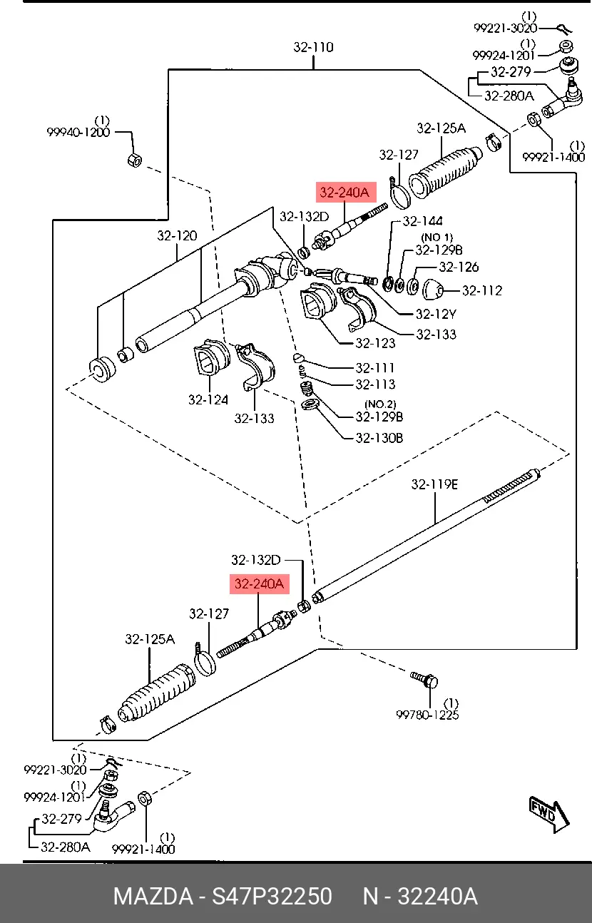 MAZDA S47P-32-250 RACK END / AXIAL JOINT