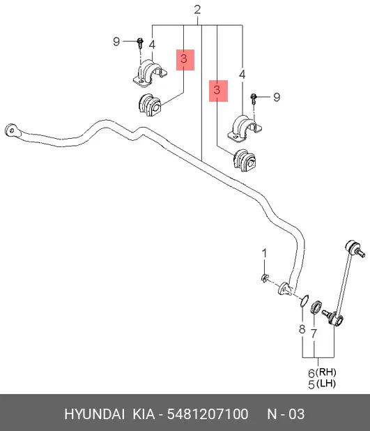 HYUNDAI 54812-07100 STABILIZER BUSH