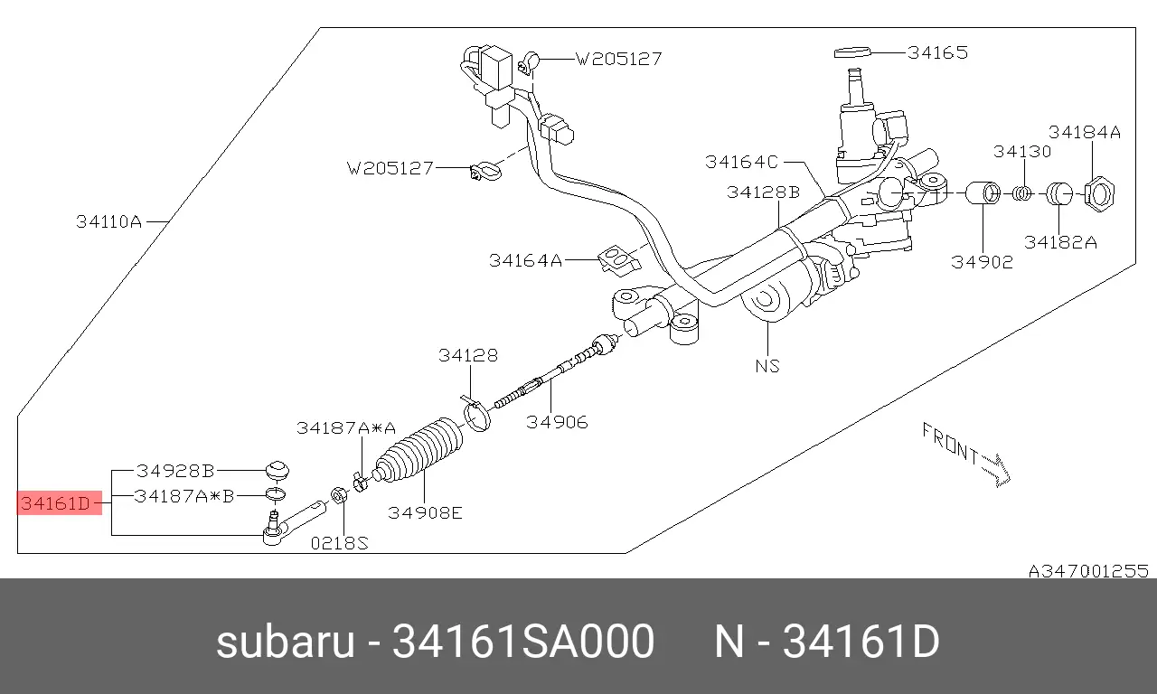 SUBARU 34161-SA000 TIE ROD END
