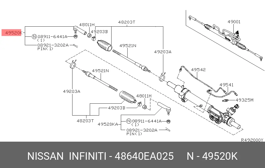 NISSAN 48640-EA025 TIE ROD END