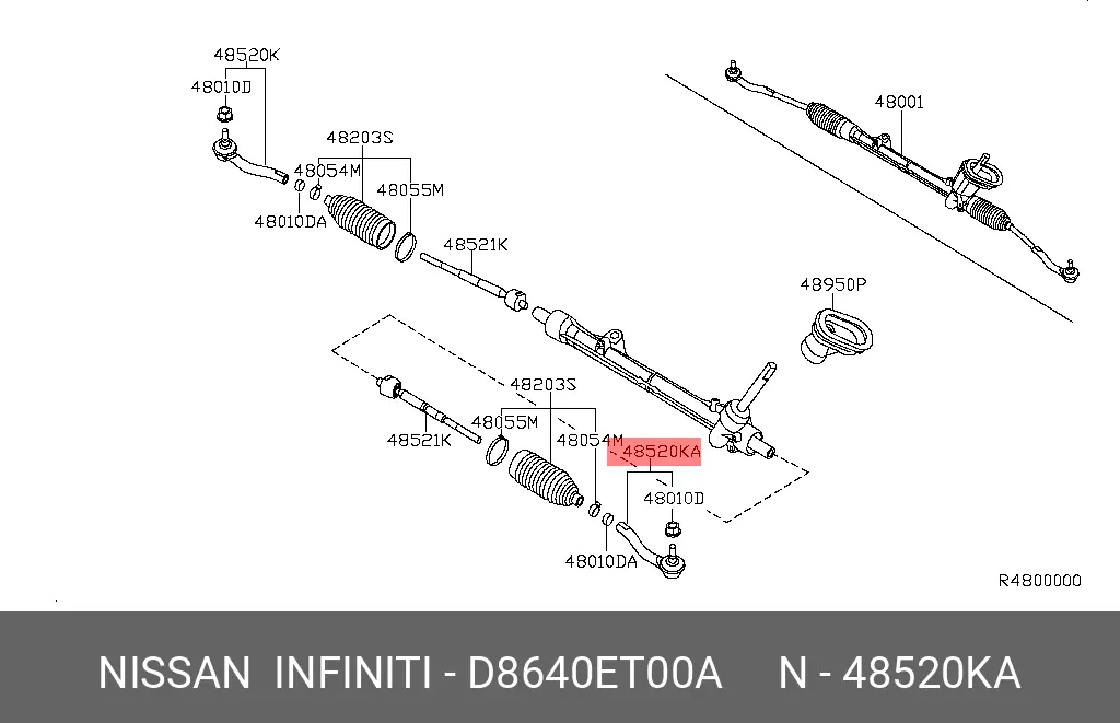 NISSAN D8640-ET00A TIE ROD END