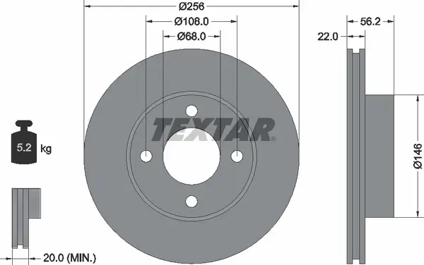 TEXTAR 92054200 ROTOR DISC