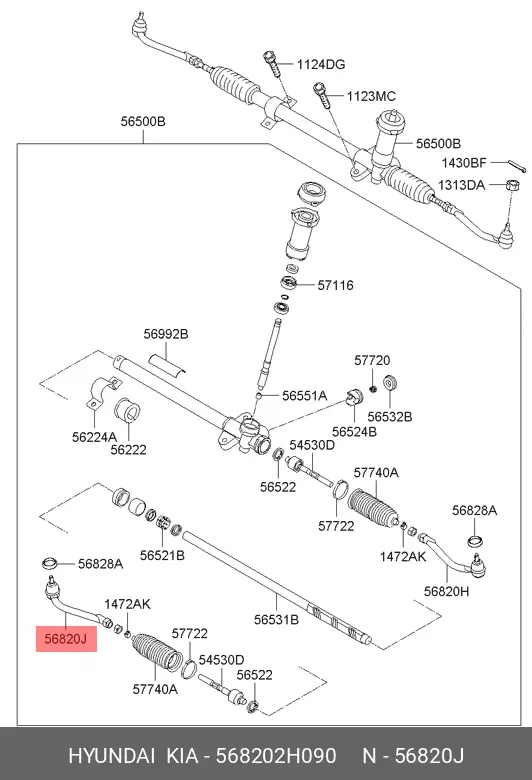 KIA 56820-2H090 TIE ROD END
