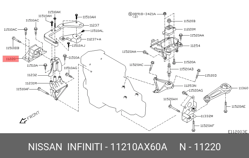 NISSAN 11210-AX60A ENGINE MOUNTING