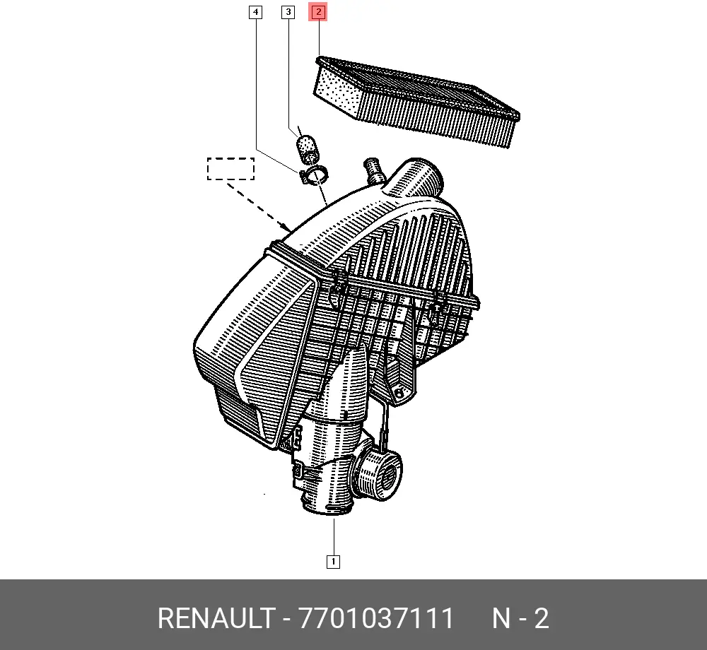 RENAULT 77 01 037 111 AIR FILTER