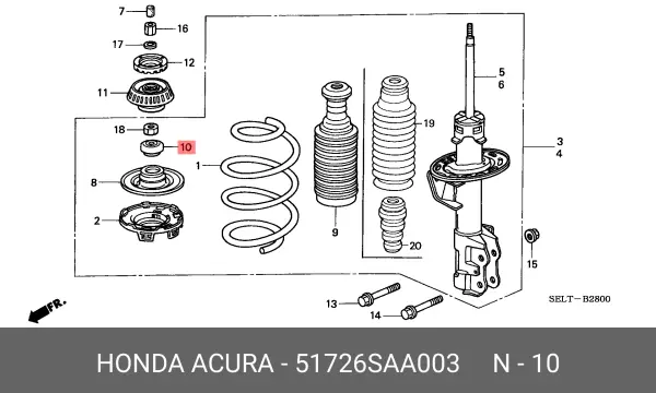HONDA 51726-SAA-003 51726-SAA-003, 48619-52040, 41741-58J00, 51726