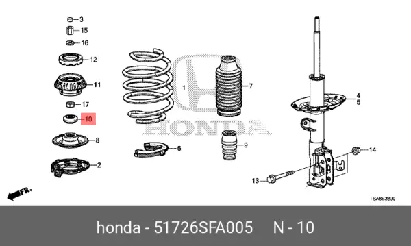 HONDA 51726-SFA-005 51726-SAA-003, 48619-52040, 41741-58J00, 51726