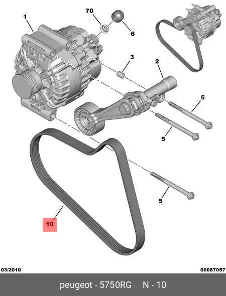 CITROEN 5750.RG MULTIRIB BELT