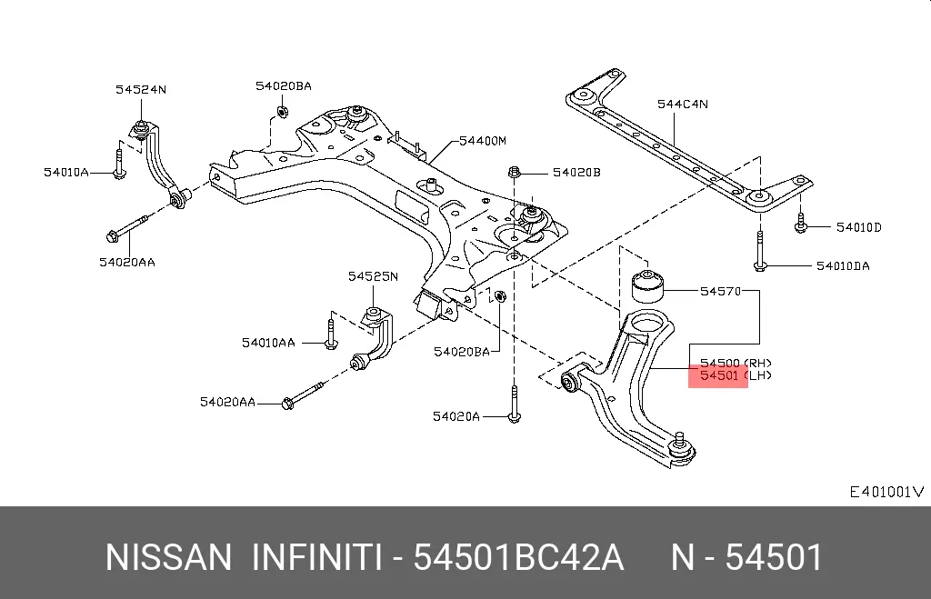 NISSAN 54501-BC42A ARM ASSY, SUSPENSION