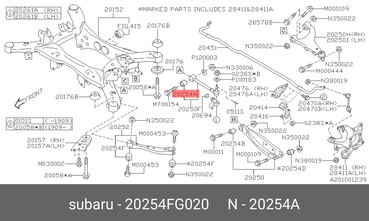 SUBARU 20254-FG020 BUSH, SUSPENSION