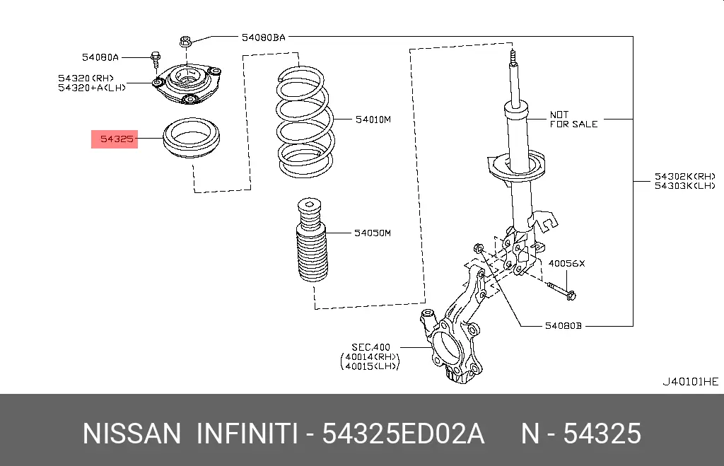 NISSAN 54325-ED02A BEARING SHOCK MOUNTING