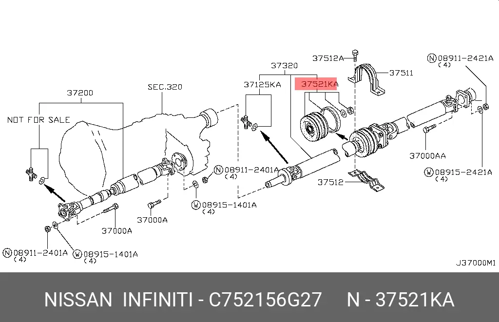 NISSAN C7521-56G27 CENTER BEARING SUPPORT