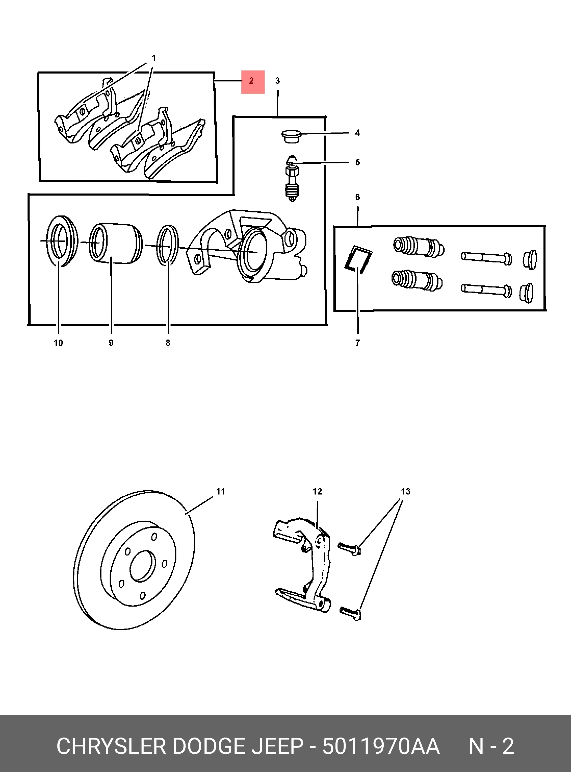 CHRYSLER (USA) 5011970AA BRAKE PADS