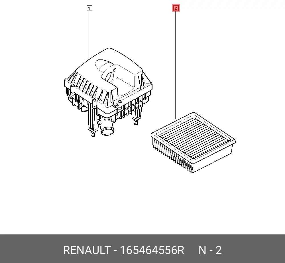 RENAULT 165464556R AIR FILTER