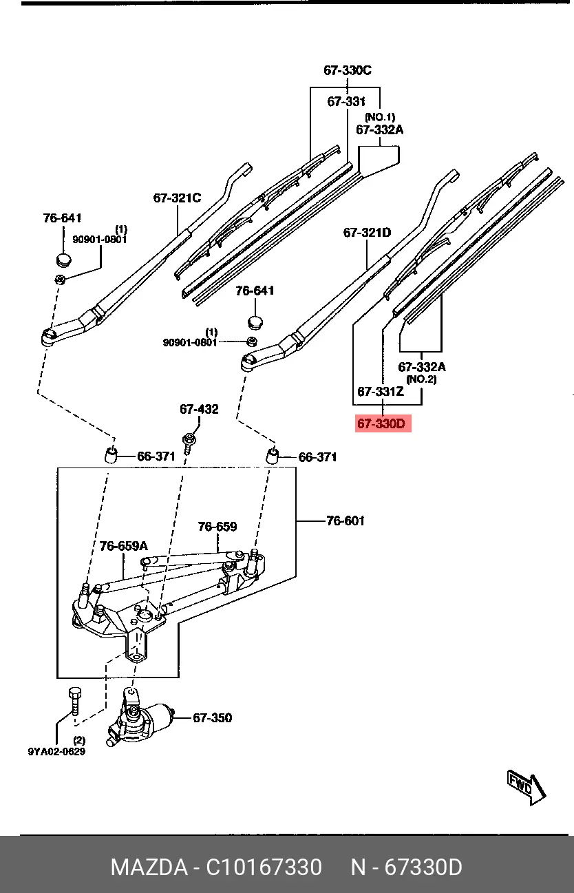 MAZDA C101-67-330 CONVENTIONAL WIPER