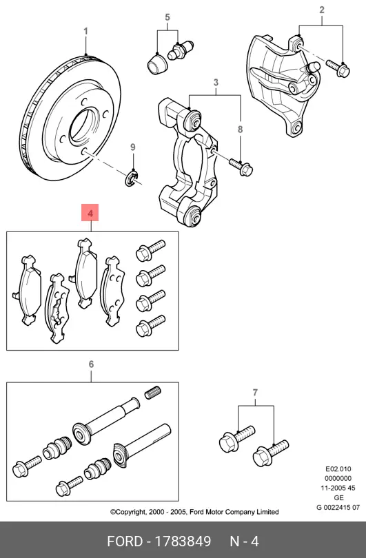 FORD 1 783 849 BRAKE PADS