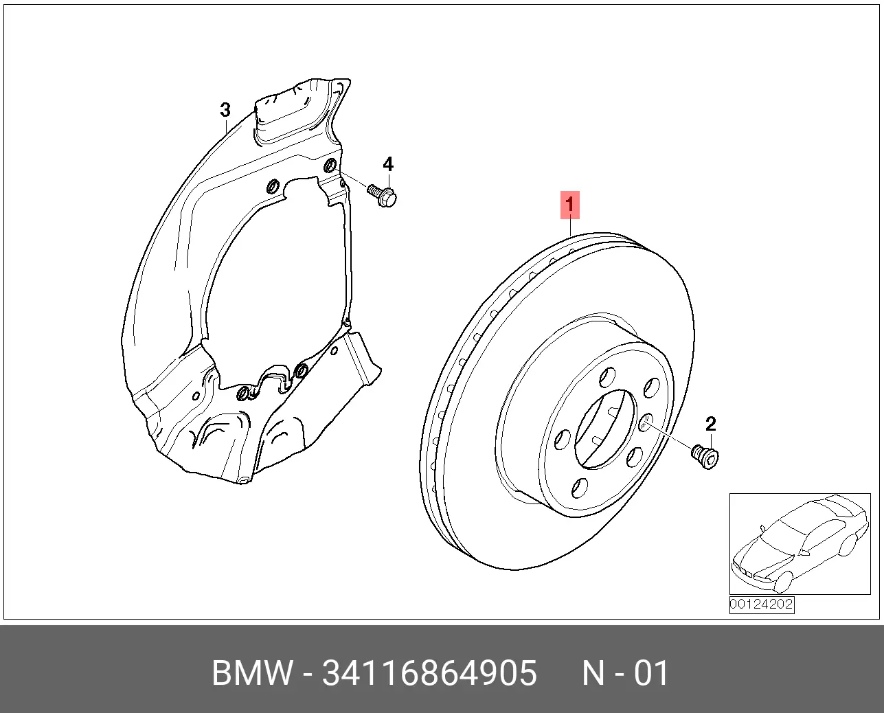 BMW 34116864905 ROTOR DISC