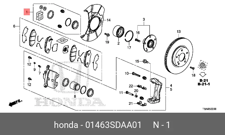 HONDA 01463-SDA-A01 CALLIPER SEAL KIT (MINOR)