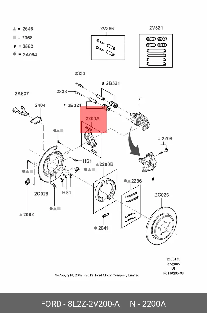 FORD 8L2Z-2V200-A BRAKE PADS