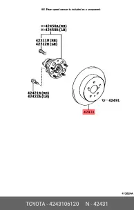 2010-2023 Toyota Disc Brake Rotor (Rear) 42431-60311 | Toyota Center
