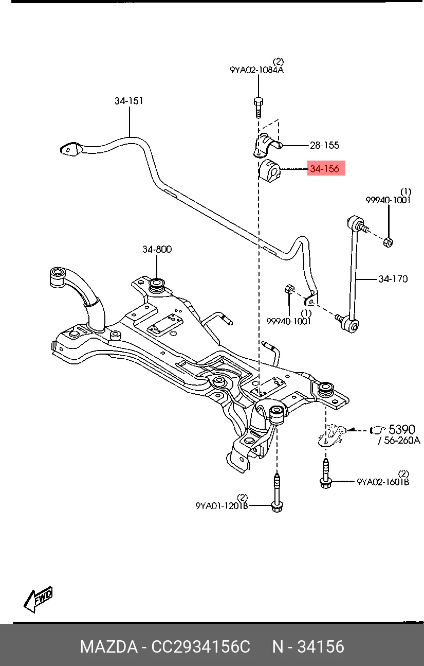 MAZDA CC29-34-156C CC29-34-156, CC29-34-156B, CC29-34-156C