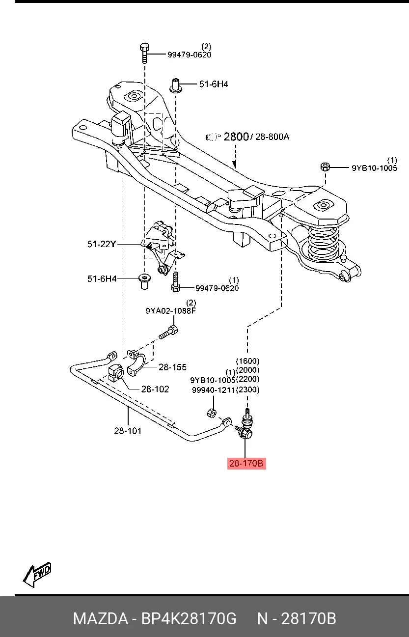 MAZDA BP4K-28-170G STABILIZER LINK