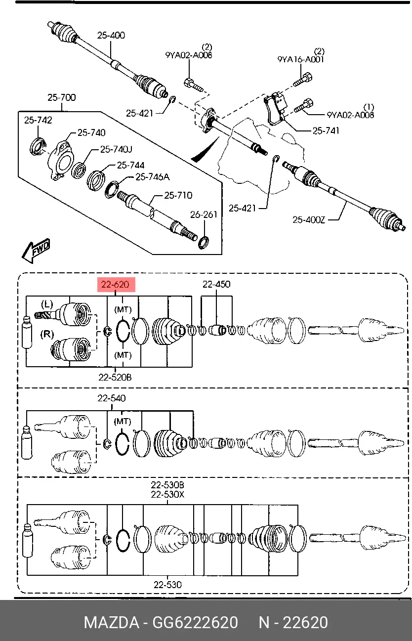 MAZDA GG62-22-620 CV-JOINT