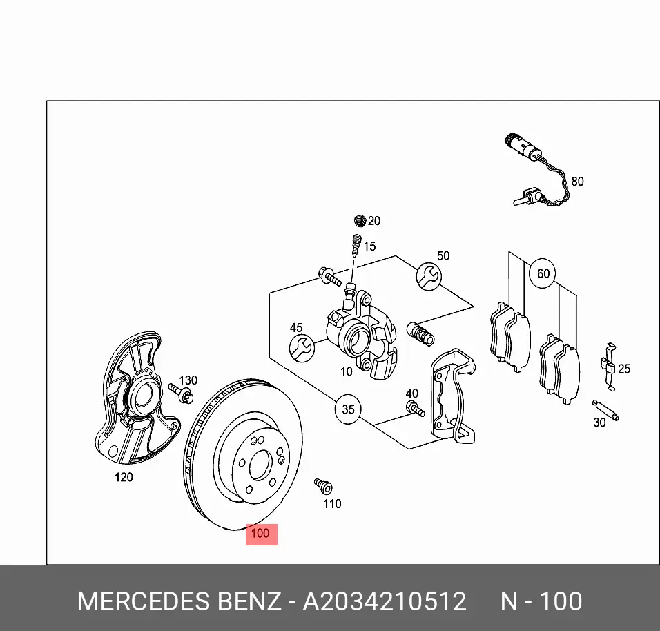 MERCEDES-BENZ A 203 421 05 12 ROTOR DISC
