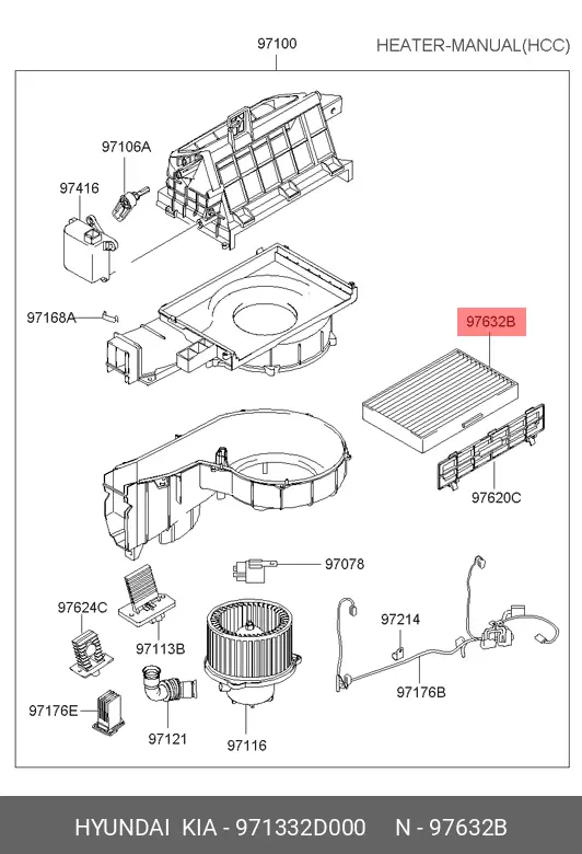 HYUNDAI 97133-2D000 CABIN FILTER