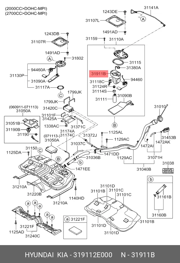 HYUNDAI 31911-2E000 FUEL FILTER (IN-TANK)