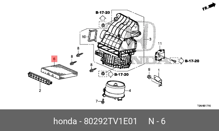 HONDA 80292-TV1-E01 CABIN FILTER