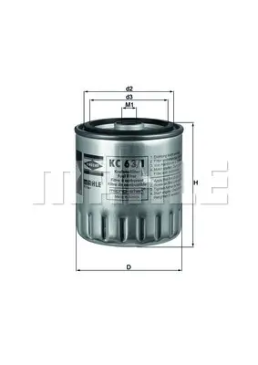 MAHLE/KNECHT KC 63/1 D DIESEL FILTER (SPIN-ON)