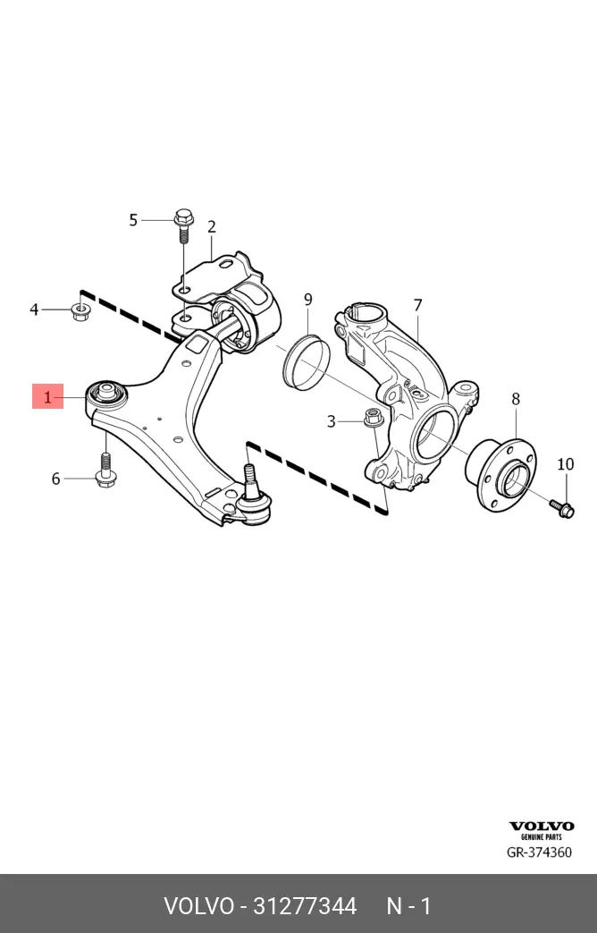 VOLVO 31 277 344 ARM ASSY, SUSPENSION