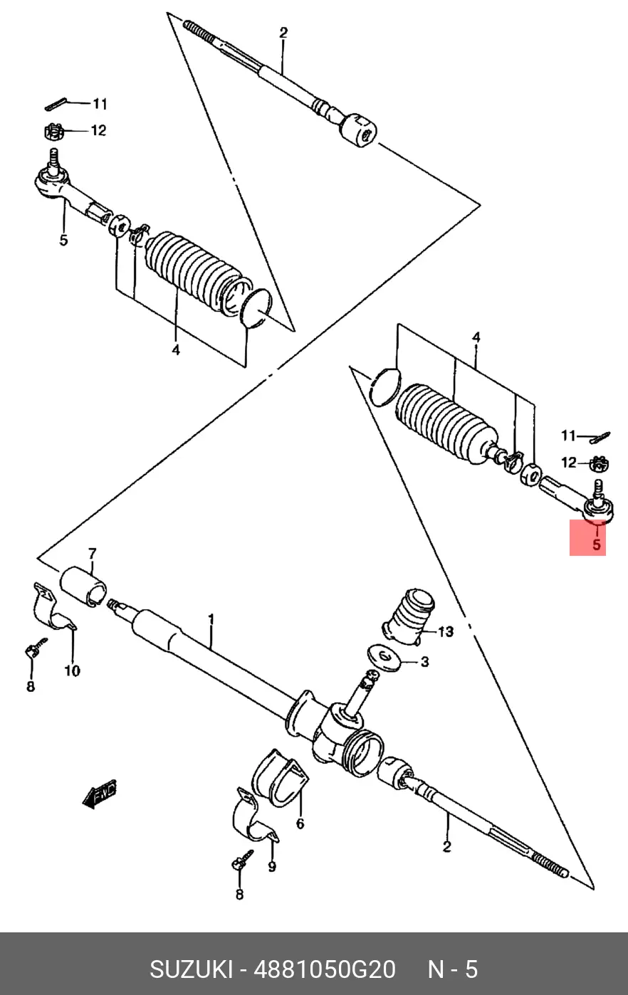 SUZUKI 48810-50G20 TIE ROD END