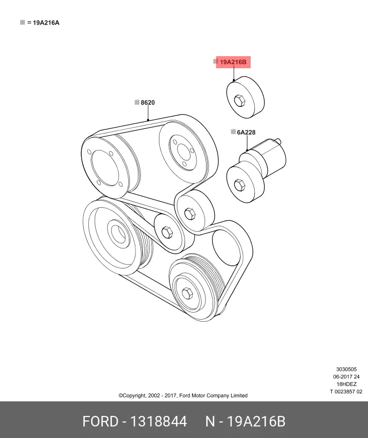 FORD 1 318 844 PULLEY TENSIONER