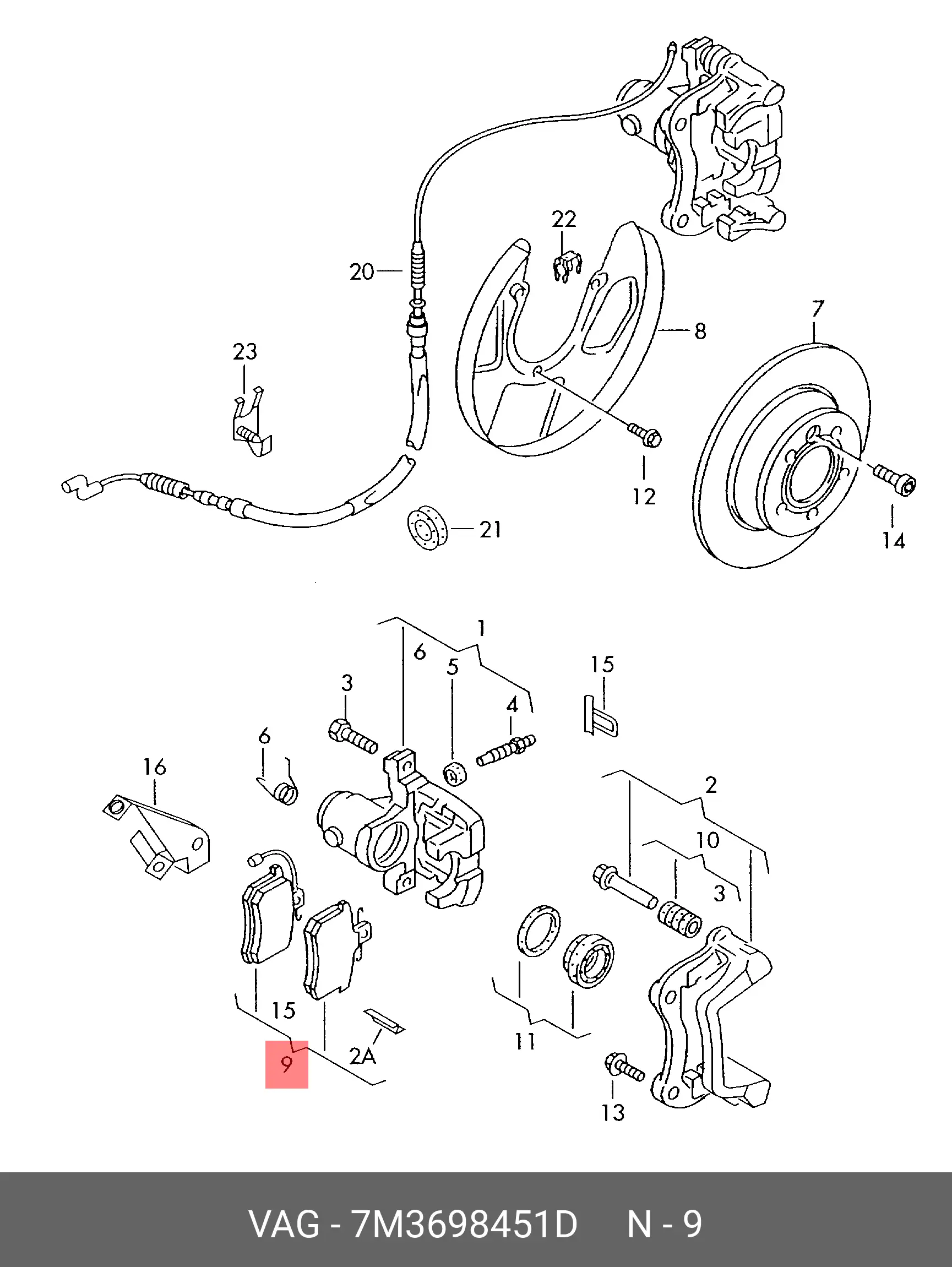 VOLKSWAGEN 7M3698451D BRAKE PADS
