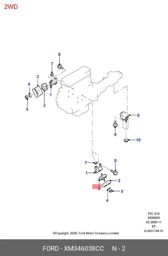 FORD XM34-6038-CC ENGINE MOUNTING