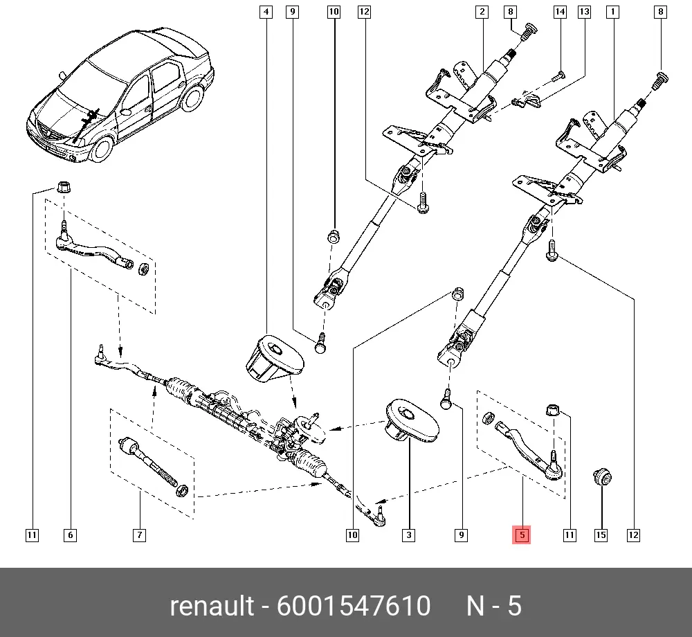 RENAULT 60 01 547 610 TIE ROD END