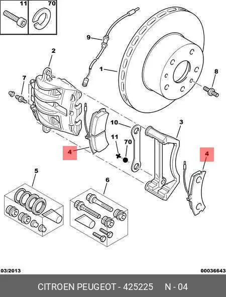 PEUGEOT 425225 BRAKE PADS