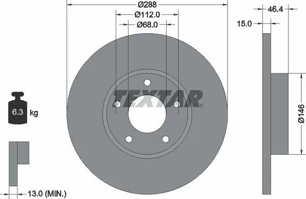 TEXTAR 92057403 ROTOR DISC