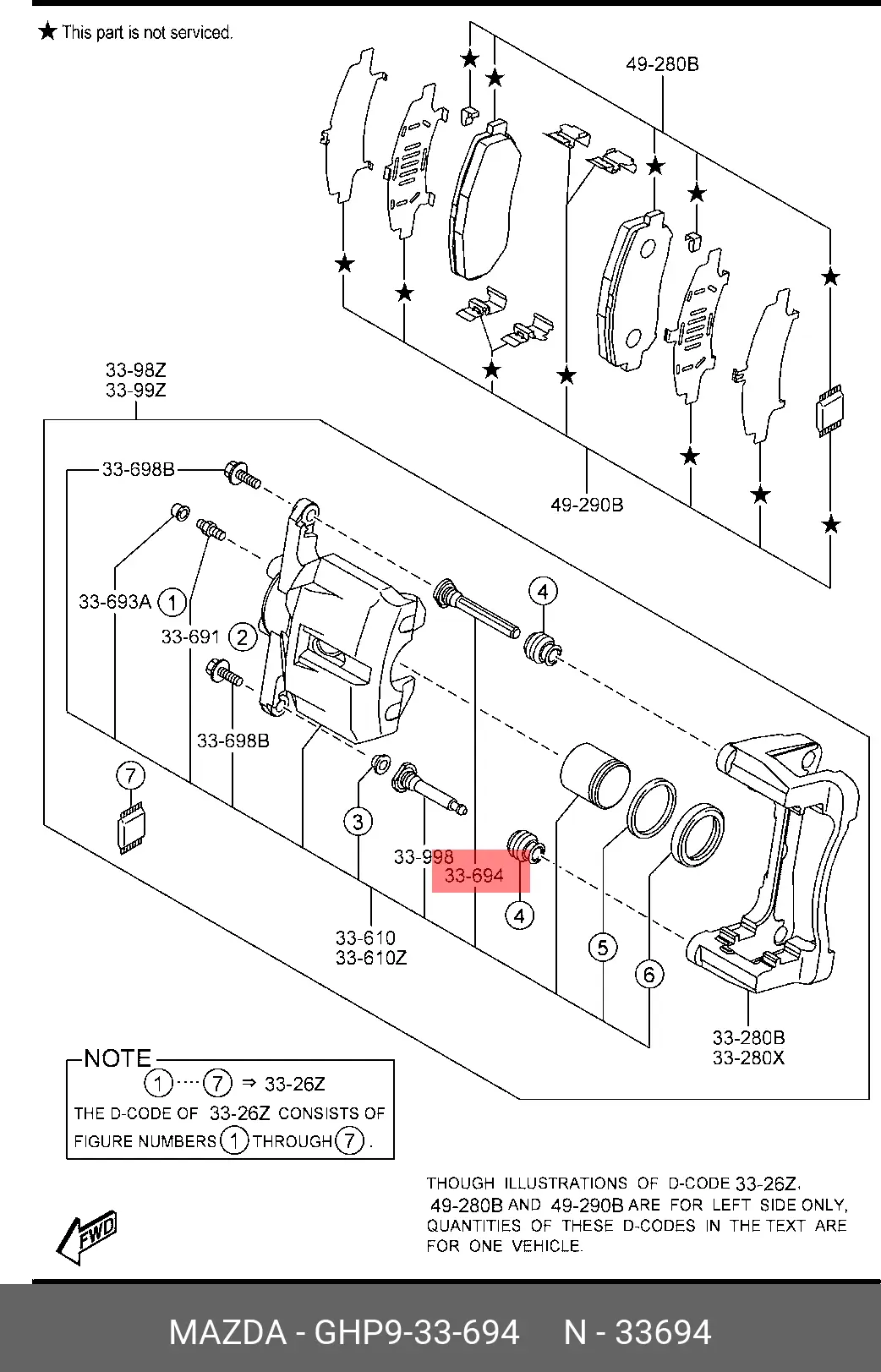 MAZDA GHP9-33-694 CALLIPER PIN
