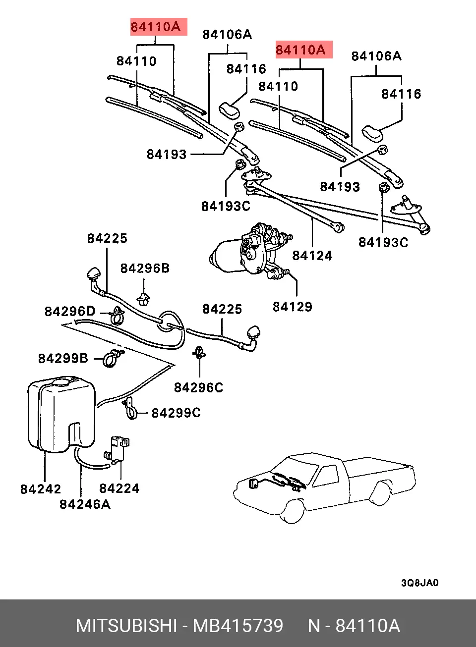 MITSUBISHI MB415739 CONVENTIONAL WIPER