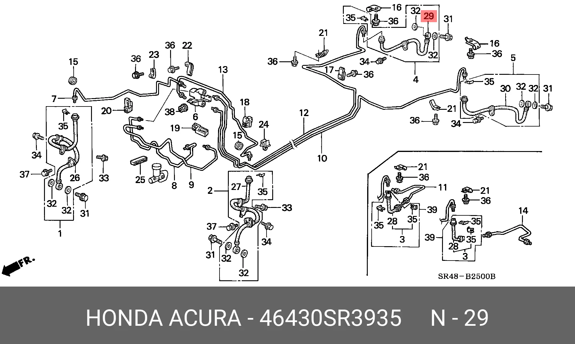 HONDA 46430-SR3-935 BRAKE HOSE
