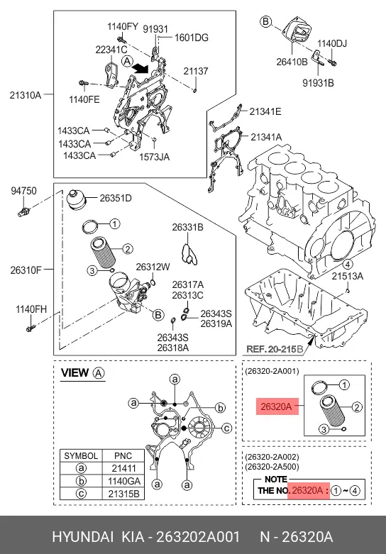 HYUNDAI 26320-2A001 OIL FILTER (ELEMENT)