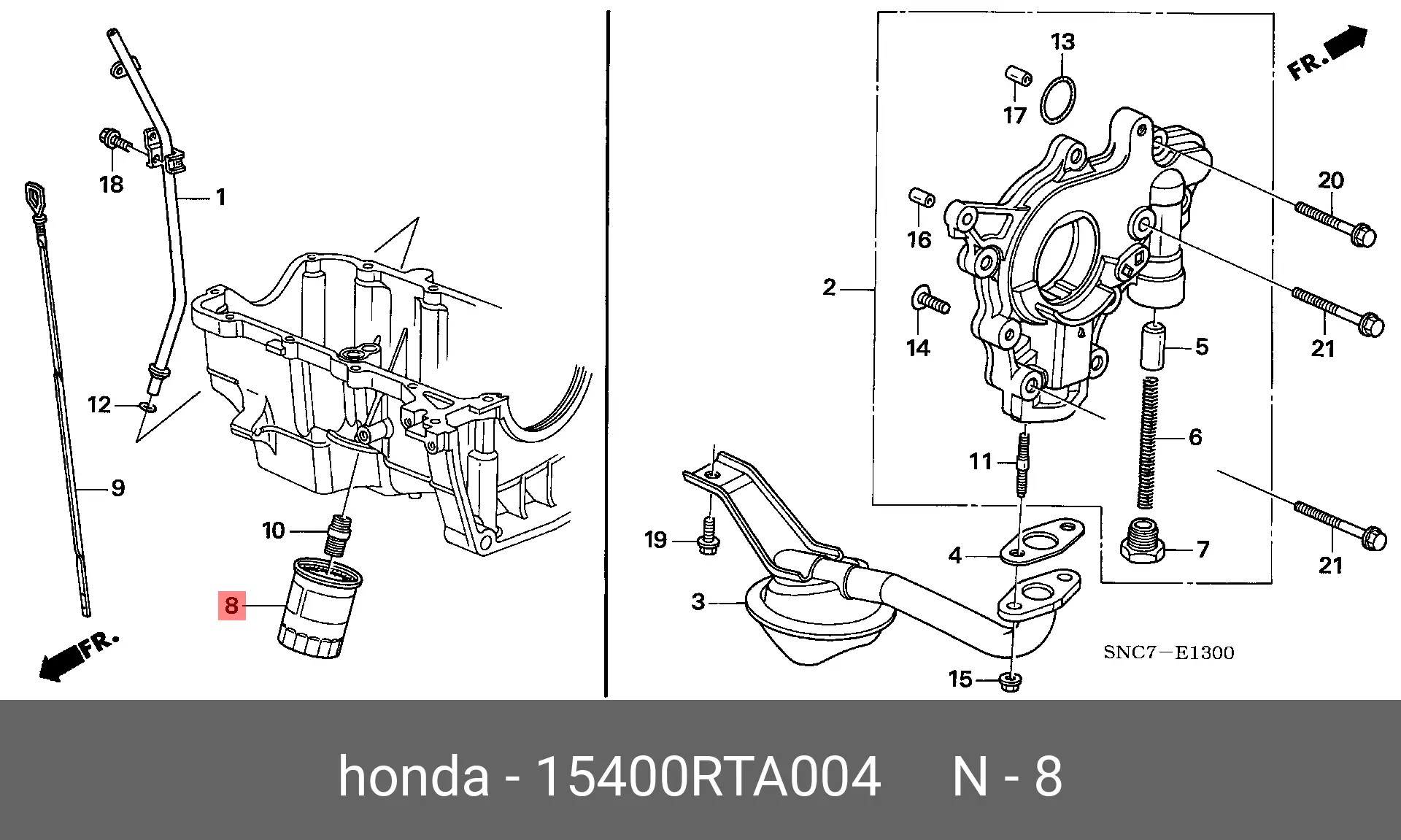 HONDA 15400-RTA-004 15400-RTA-004, 15400-RTA-003, 15400-PLC-004